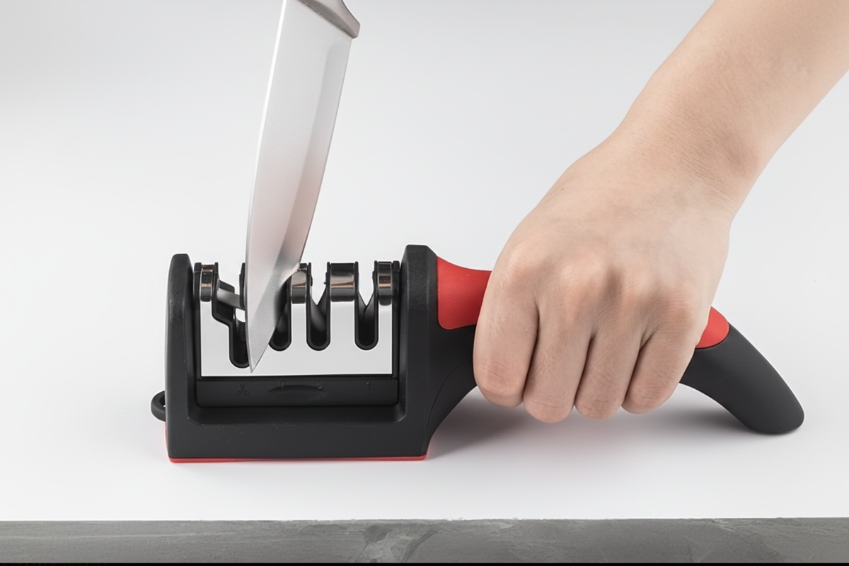 Knife Sharpener In Use